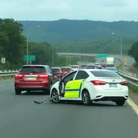 carro saiu da pista