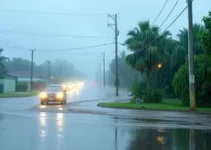 chuva intensa e rajadas de vento