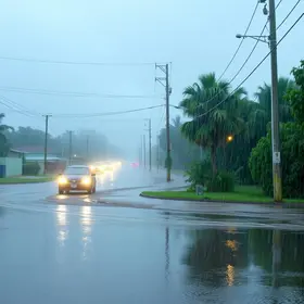 chuva intensa e rajadas de vento