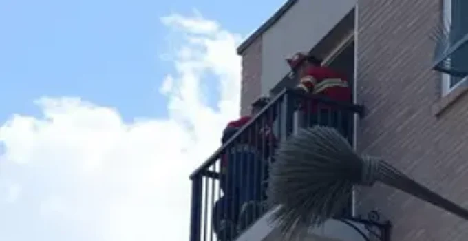mulher caída do 4º andar em prédio
