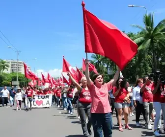 caminhada em apoio a Lula