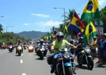 motociata em apoio a Flávio Bolsonaro